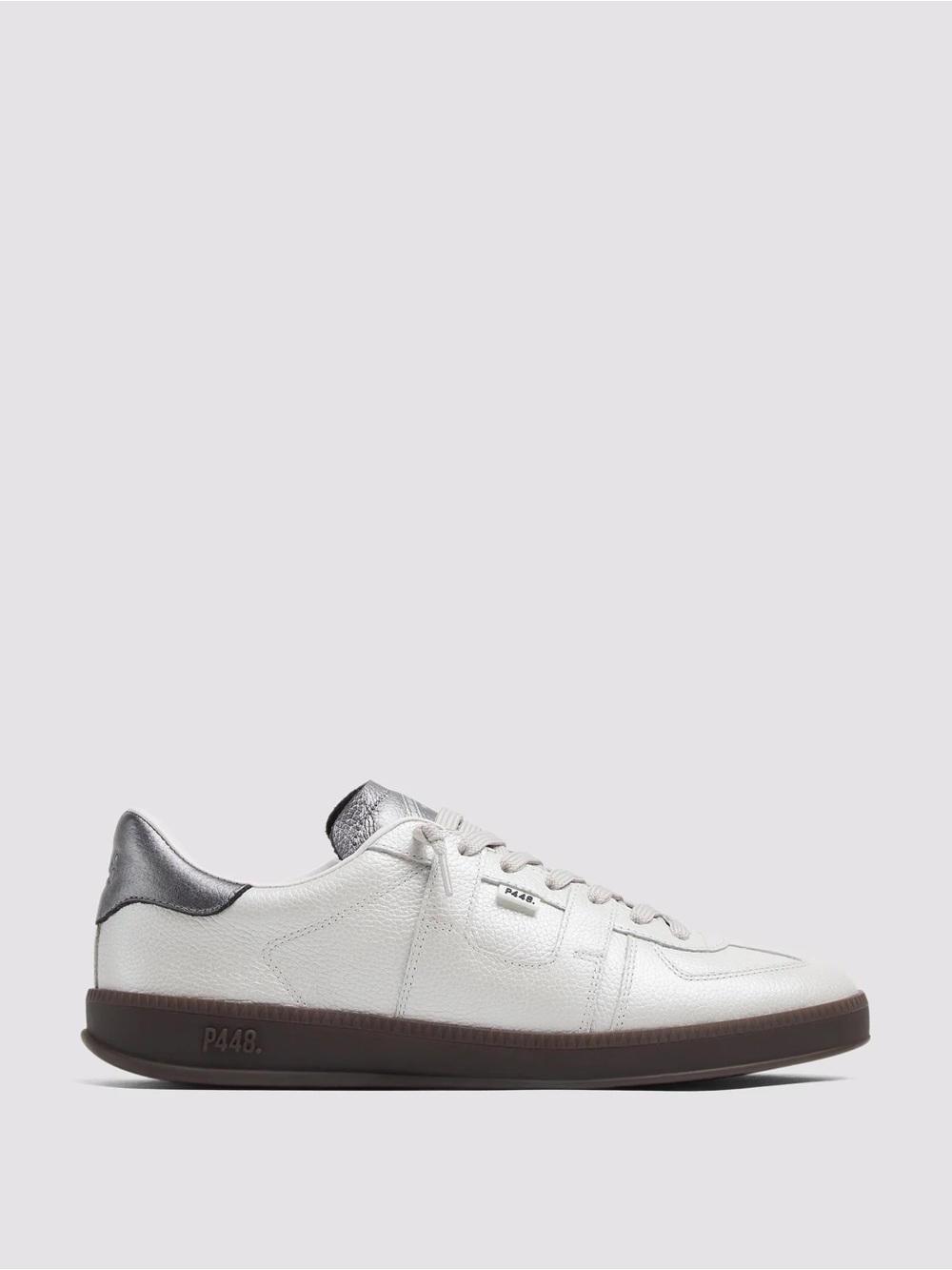 NWT 🔥 P448 Women Monza METAL WHITE Low Top Sneakers MSRP $325